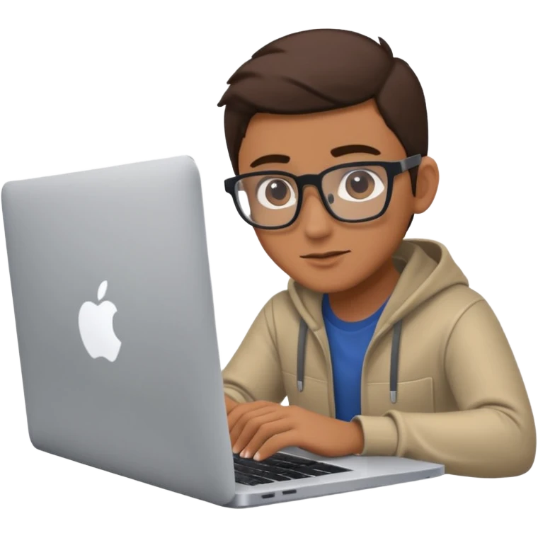 video editor working on a MacBook with clear focus on editing software on the laptop screen emoji