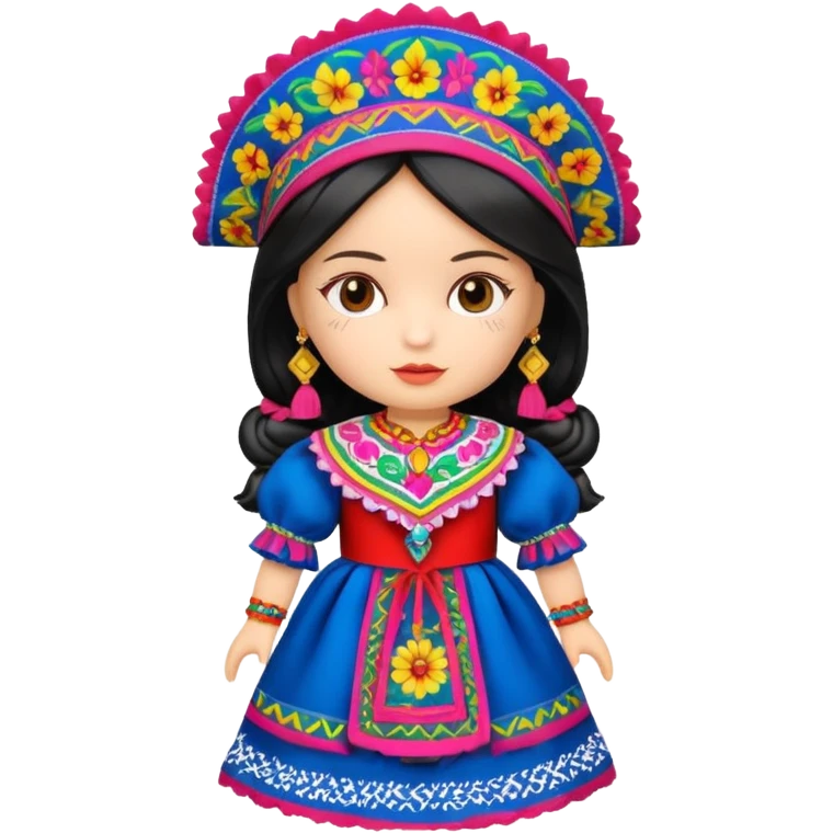 doll dressed with the salvadorean costum emoji