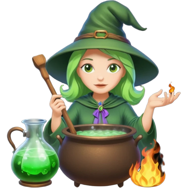 green witch cooking potion emoji