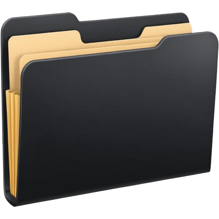 a single closed black top tab file folder emoji