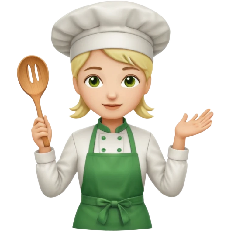 Small icon emoji of woman chef cook, minimum details, green #36a767 main colorSmall icon emoji of woman chef cook, minimum details, green #36a767 main color emoji
