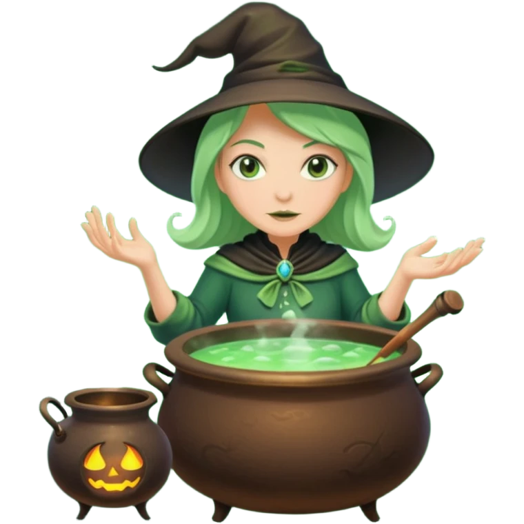 green witch cooking potion emoji