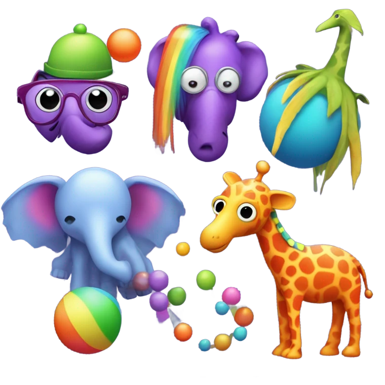4 crazy animals emoji