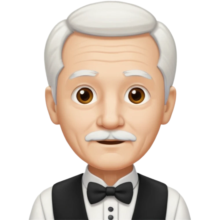 ai aik old man with white hair wearing waitor dress emoji