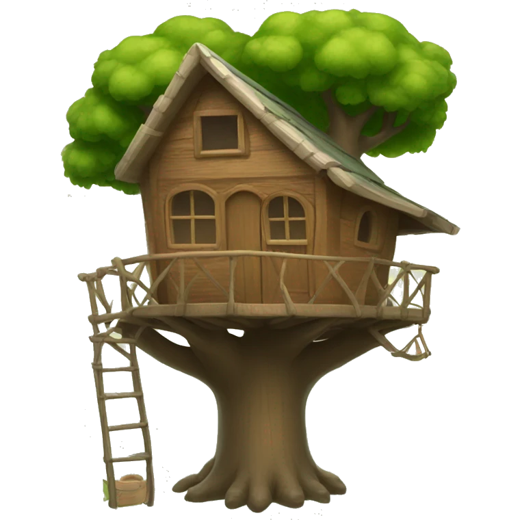 A treehouse with a bow emoji