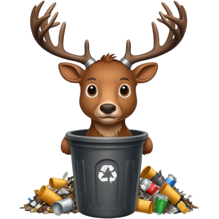 Buck with trashcan emoji
