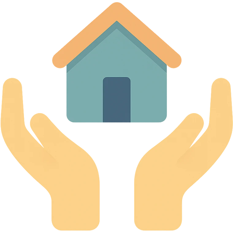Hands holding a house emoji