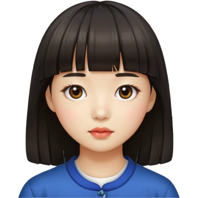 Chica con flequillo coreana emoji