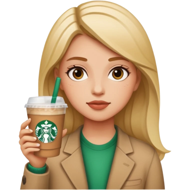 Girl drink starbucks emoji