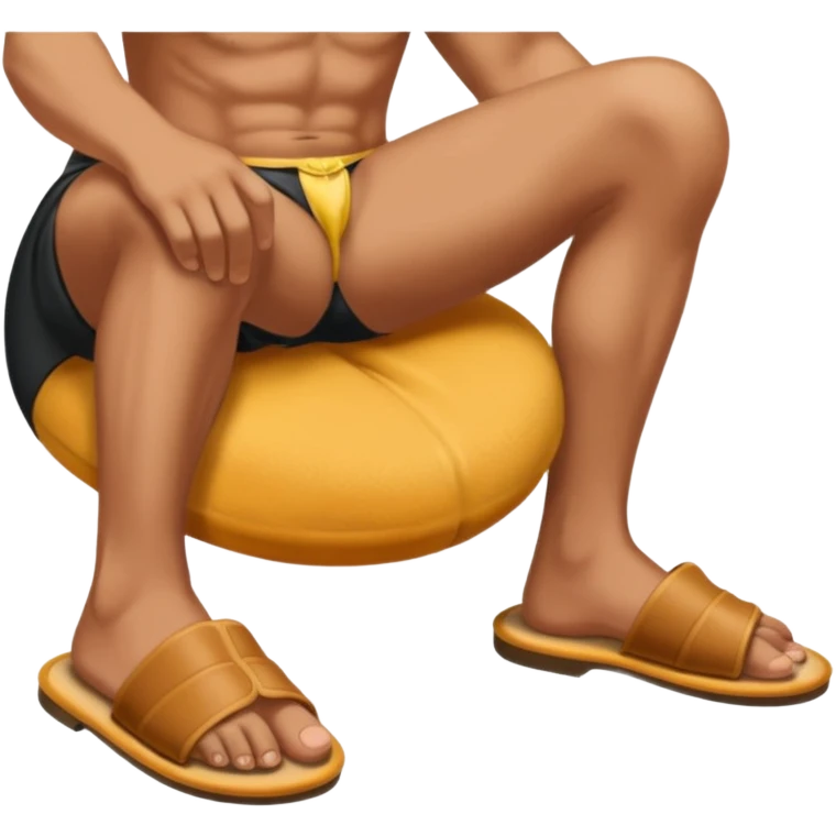 Бьет тапком по попе emoji