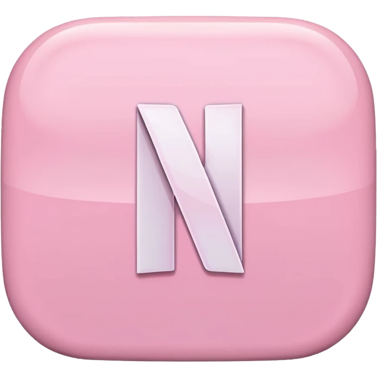 Netflix aesthetic "N" logo in pastel pink emoji