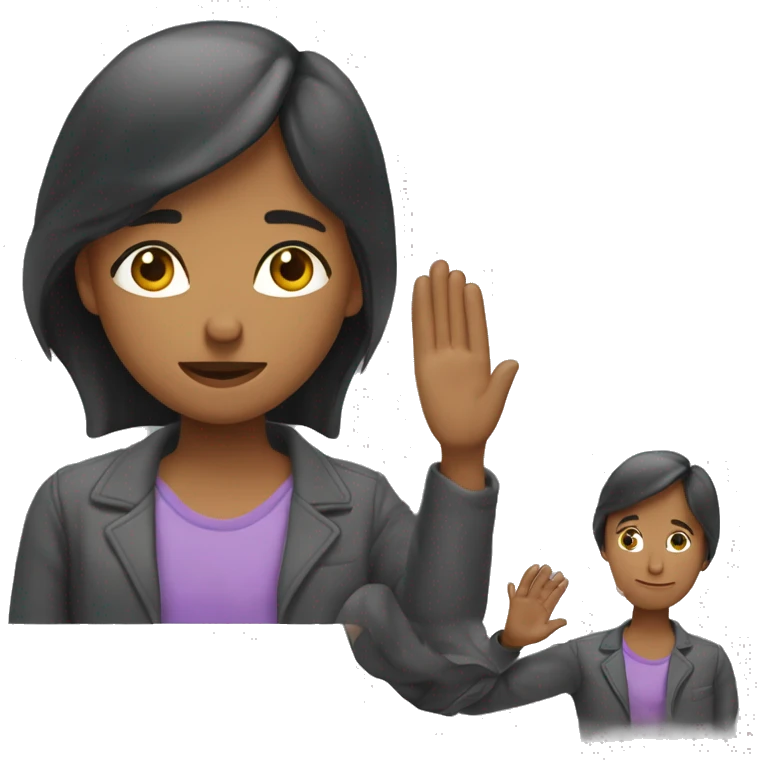 Девочка с каре брюнетка снимает видео на телефон своего лица и поет emoji