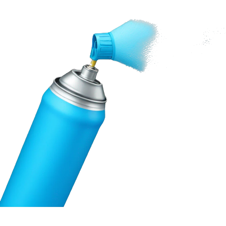 spray can spraying blue emoji