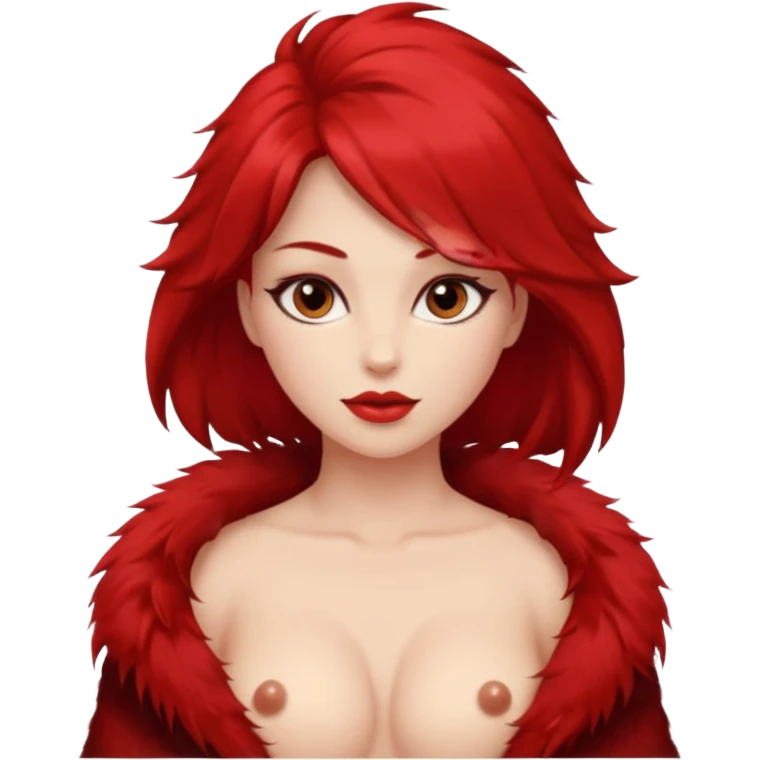 Furry pelage rouge femelle poitrine moyenne très sexy emoji