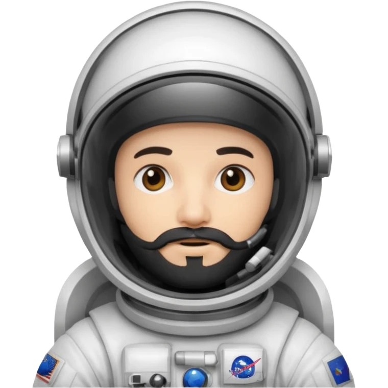 astronaut, white suit and helmet ,with black beard emoji