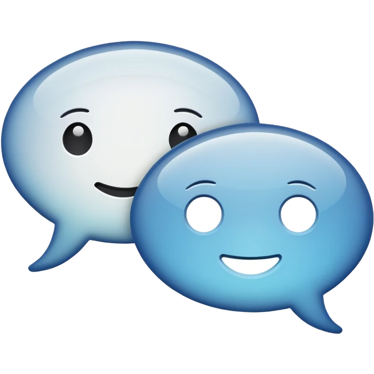 Two speech bubbles on a cream background emoji