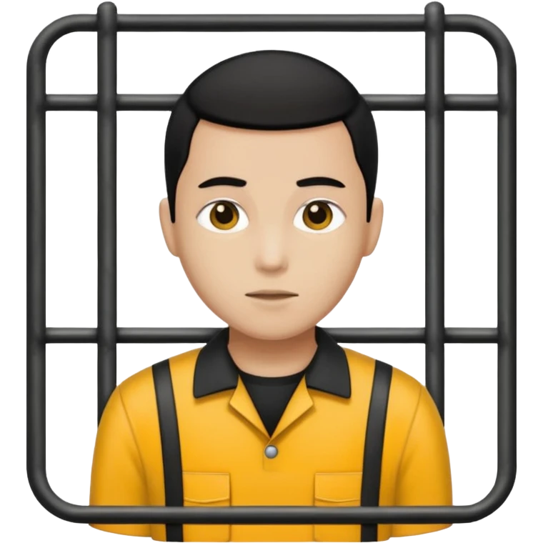 Humain avec une tenue de prisonnier noir et jaune  emoji