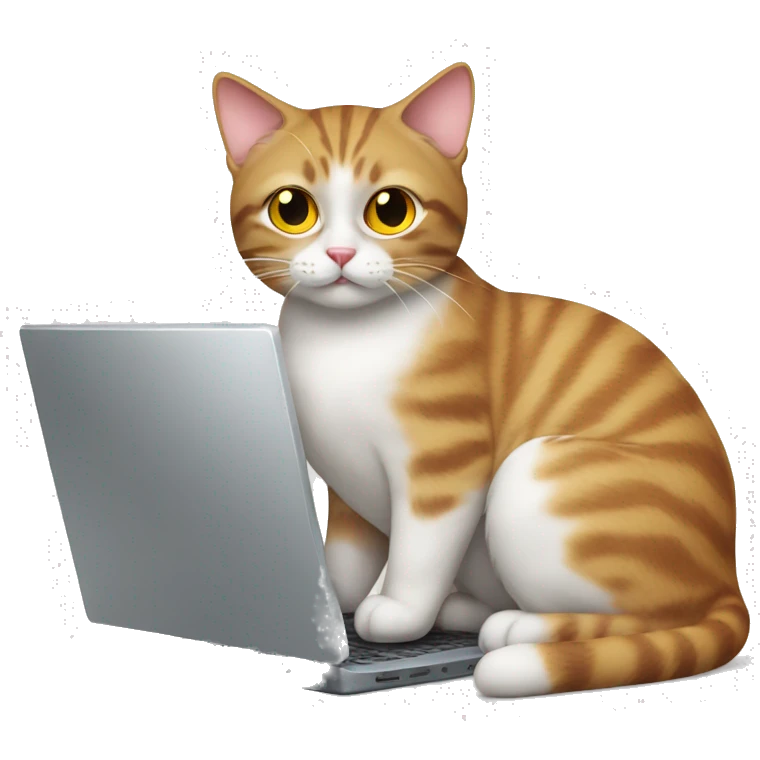 cat work with laptop like Software engineer in Google emoji