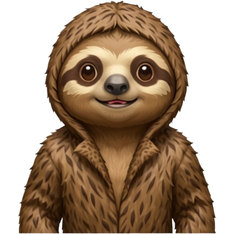 ancient sloth wear animal skin clothes emoji
