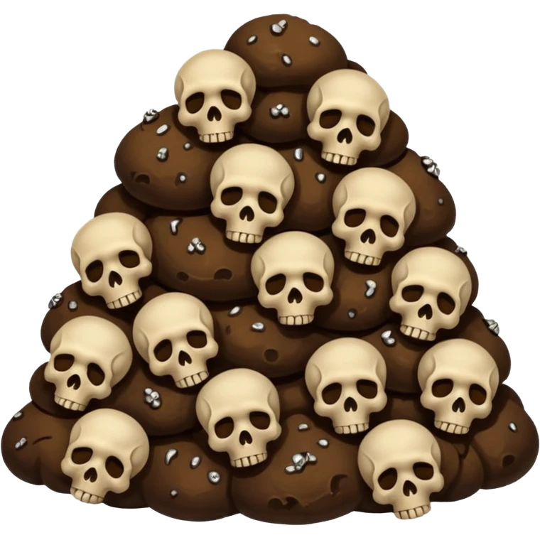 poop emoji with bones and skulls emoji