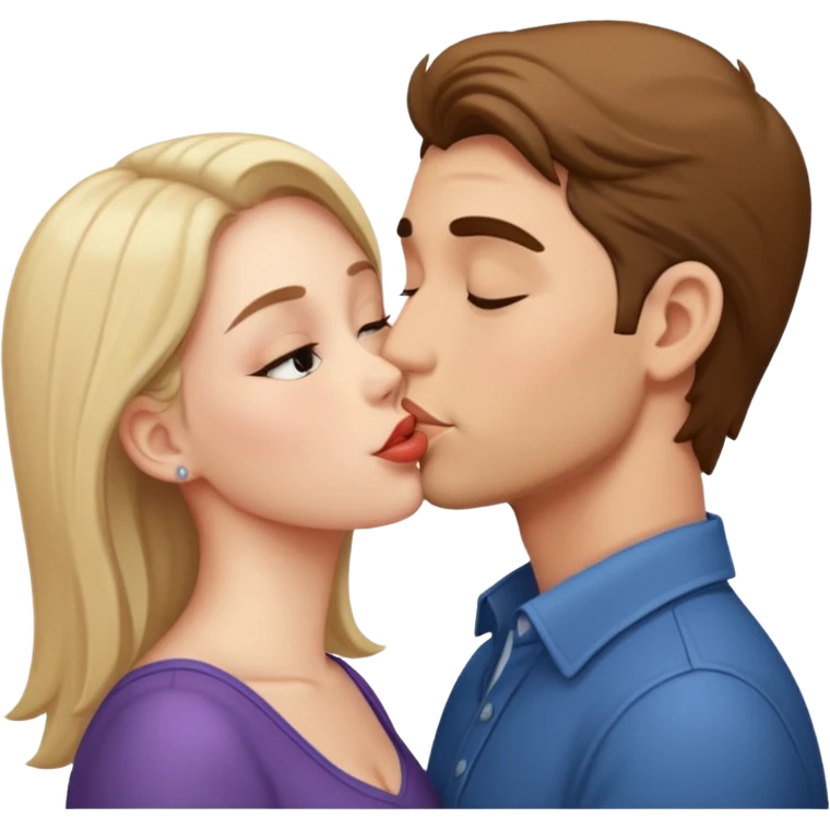 Man kissing a woman emoji