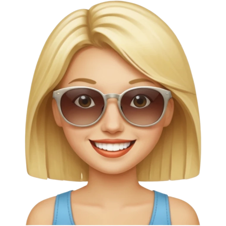 blonde woman with sunglasses emoji