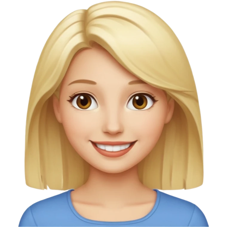A woman has blonde hair with a smile emoji