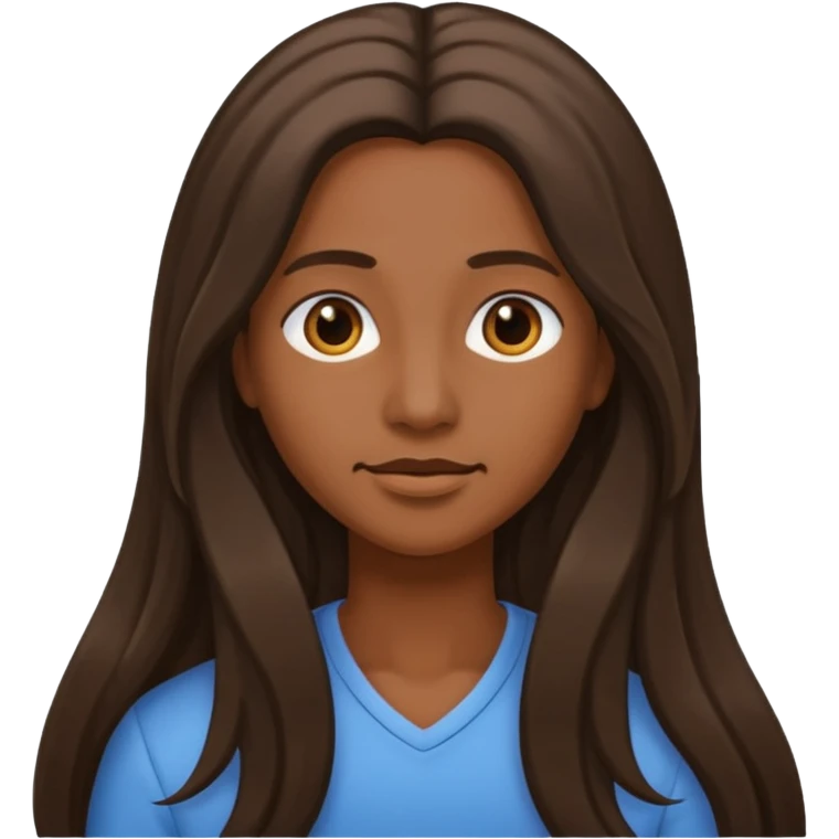 with long hair and darker emoji