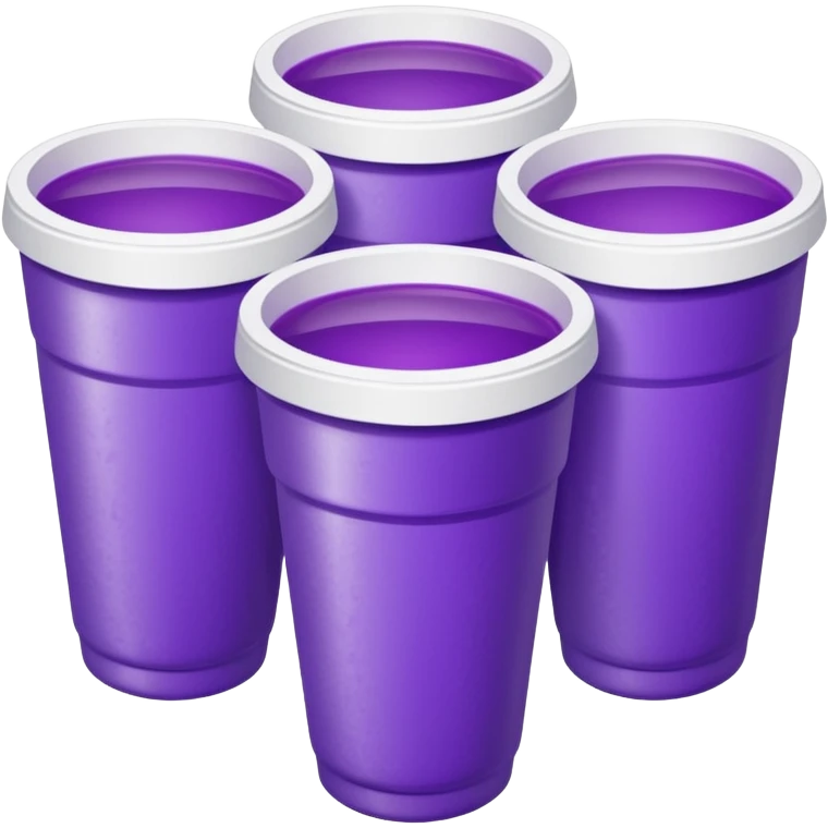 stacked together styro cups with purple juice inside visible from the top only emoji