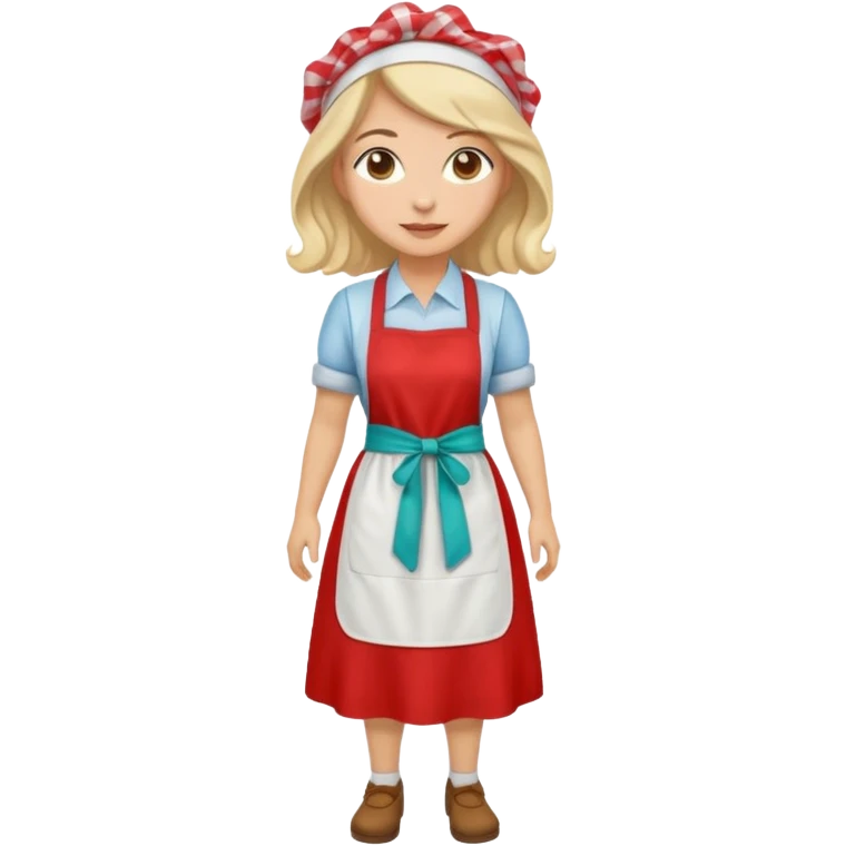 ligth woman wearing housewife clothes full body  emoji