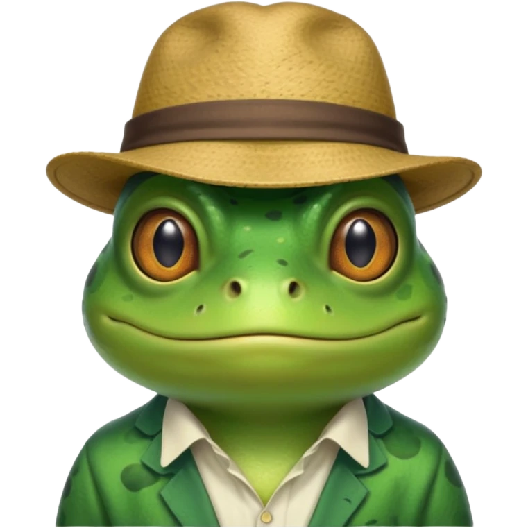 frog with hat and shirt emoji