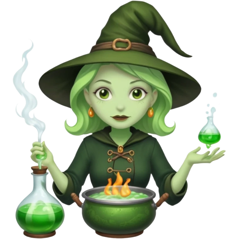 green witch cooking potion emoji