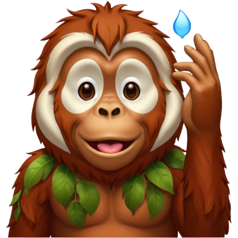 orangutang blowing kiss emoji