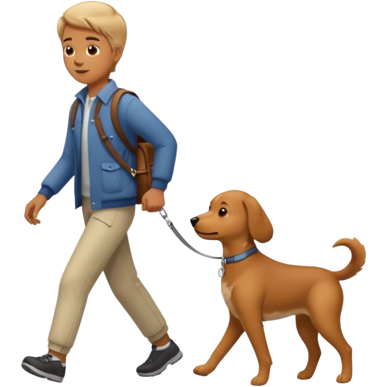 Cerdo paseando perro emoji
