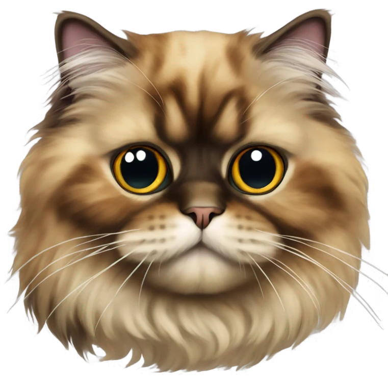 tortoiseshell persian cat with body emoji