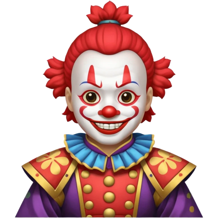 clown, wearing japanese samurai custome emoji