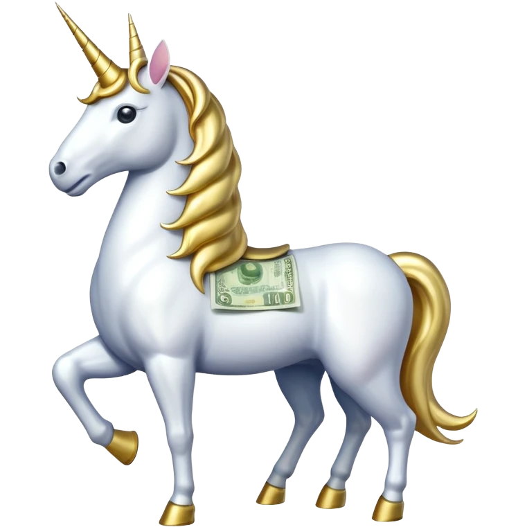 единорог из купюр, no background emoji
