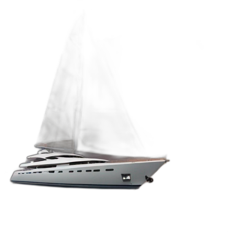 Yacht in front of a vulcano emoji