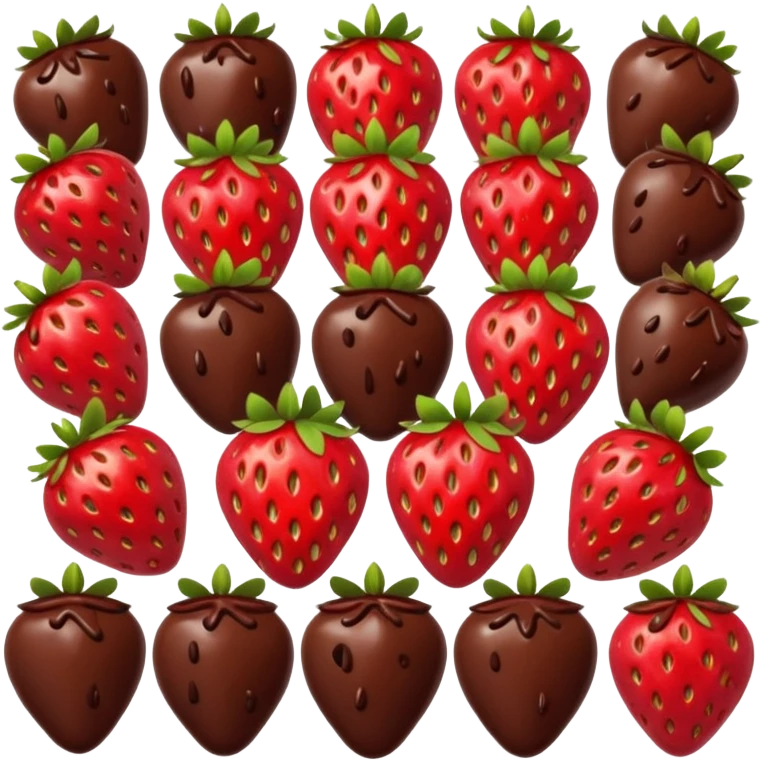 lots of strawberries in melted chocolate emoji