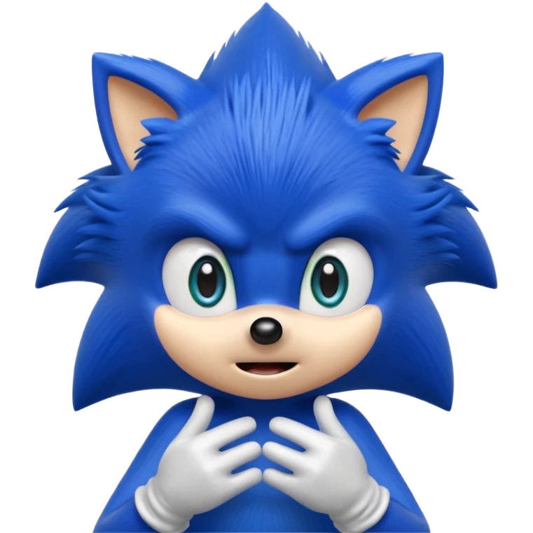 Sonic the Hedgehog with a surprised expression, vibrant cartoon style emoji
