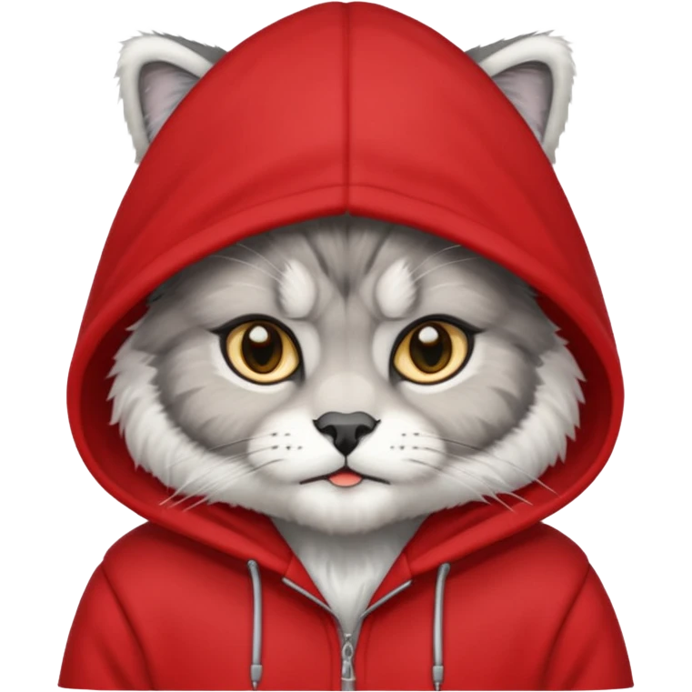 manul in a red hoodie emoji