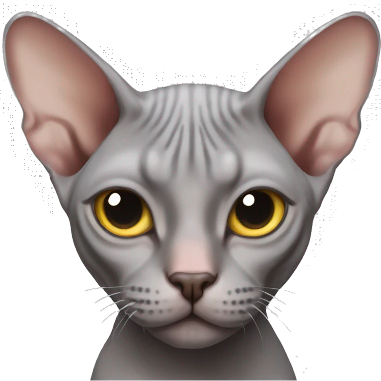 grey bald cat sphynx emoji