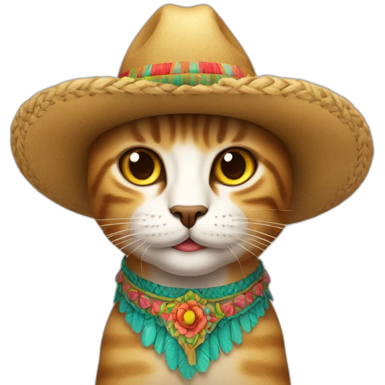 Gato com chapéu mexicano emoji