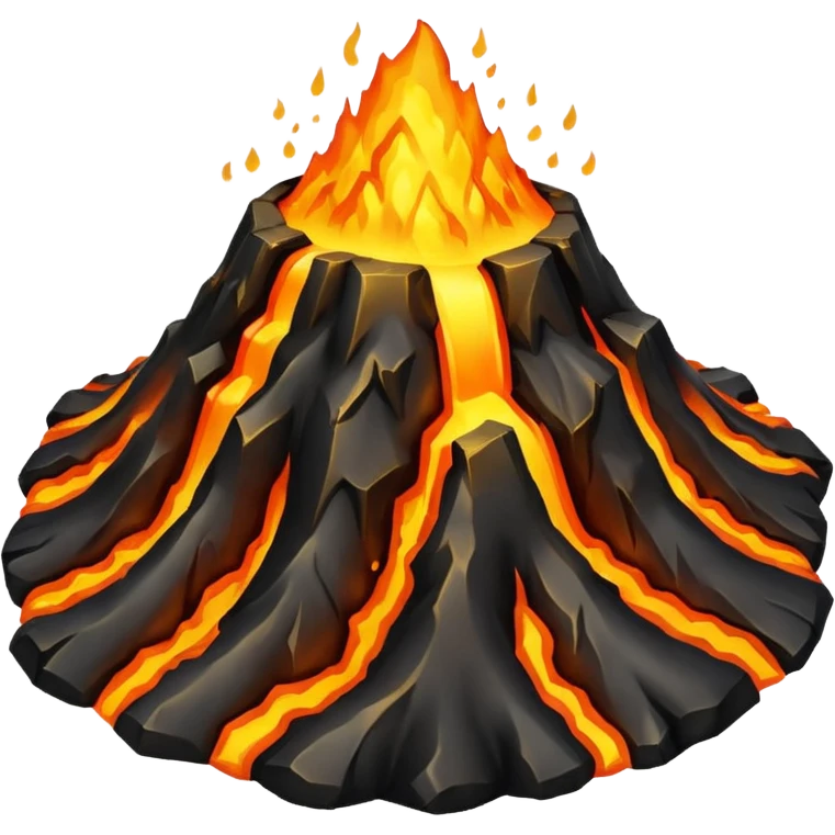 Volcano erupting gold emoji