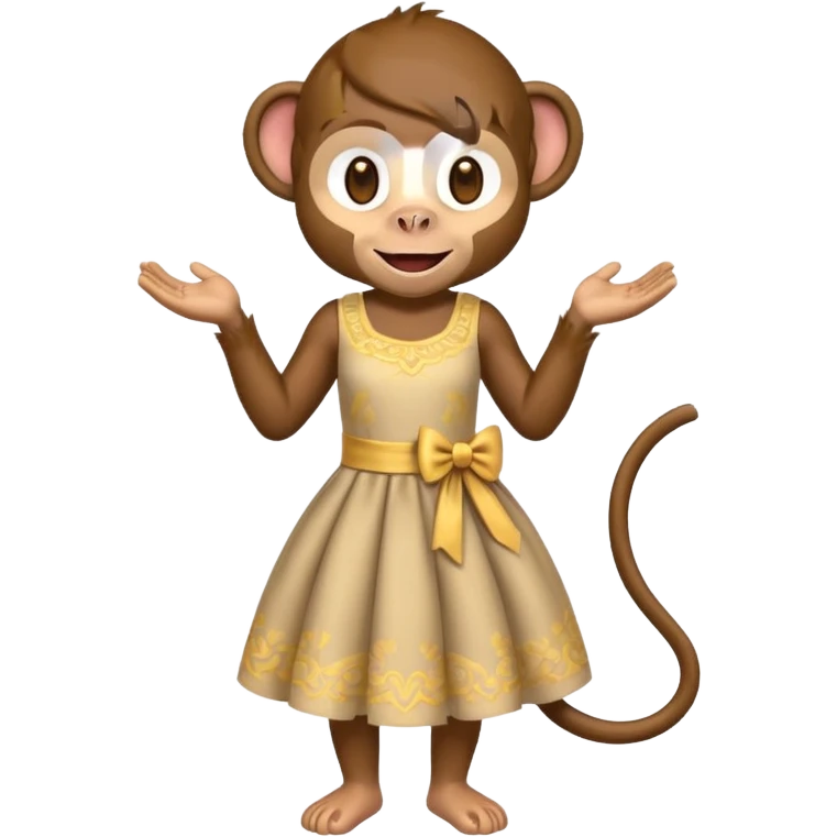 A monkey in a dress emoji