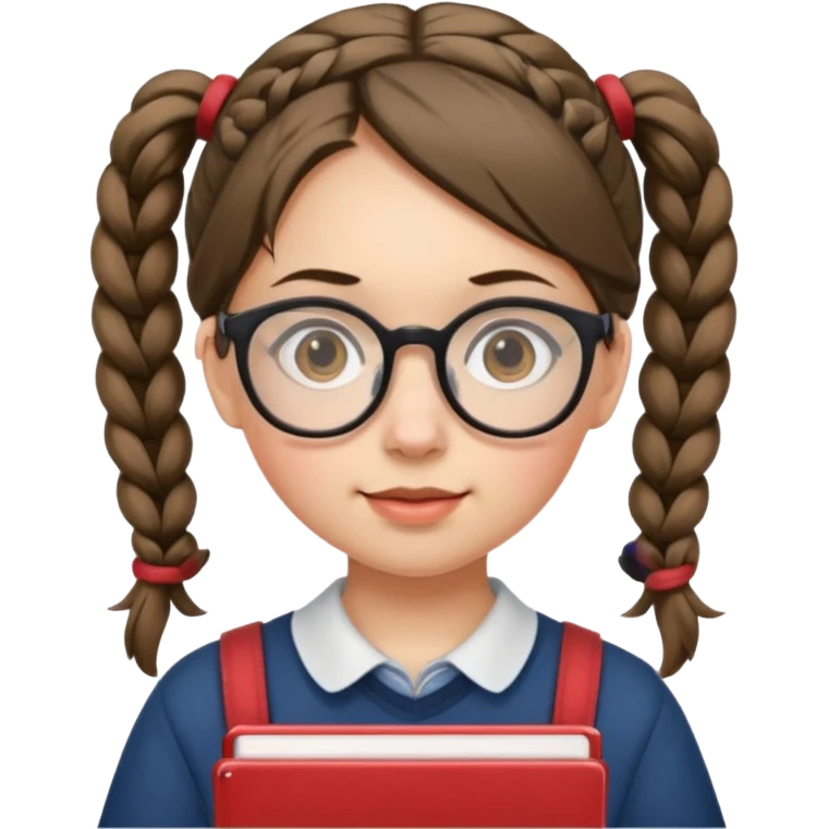 учениця дівчинка з хвостиками emoji