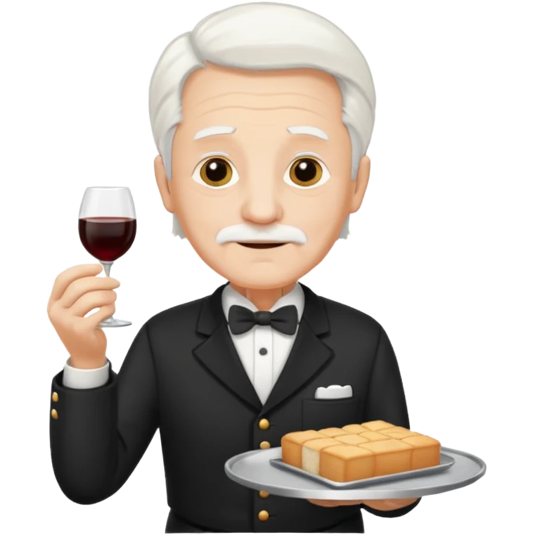 ai aik old man with white hair wearing waitor dress emoji