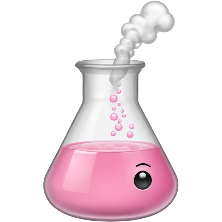 pink beaker with smoke no face one tube pink liquid only bubbles inside beaker  emoji