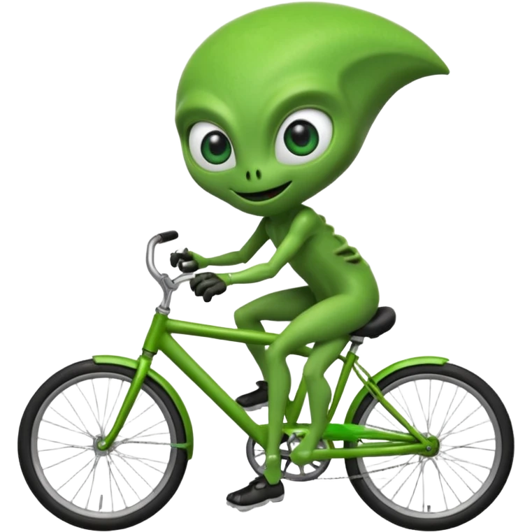 alien riding bicycle emoji