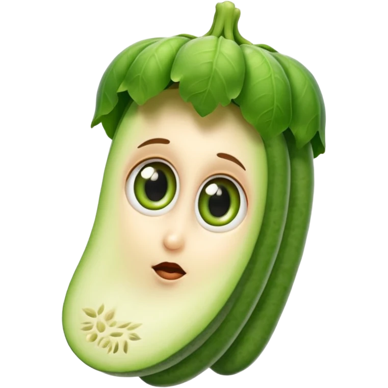 ladyfinger vegetable keeping the shape normal with big eyes emoji
